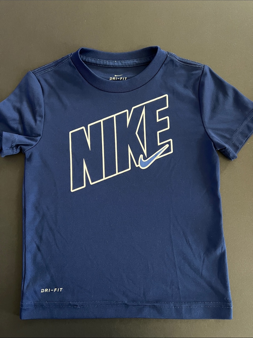 Nike Blue Short Sleeve Graphic Tee with White Logo